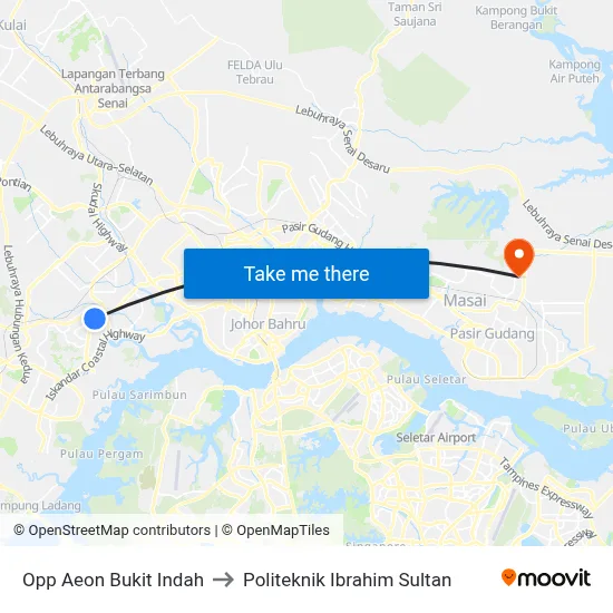 Opp Aeon Bukit Indah to Politeknik Ibrahim Sultan map