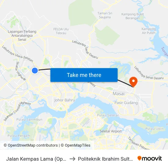 Jalan Kempas Lama (Opp) to Politeknik Ibrahim Sultan map