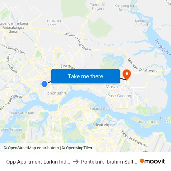 Opp Apartment Larkin Indah to Politeknik Ibrahim Sultan map