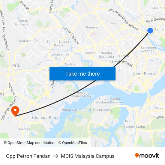 Opp Petron Pandan to MDIS Malaysia Campus map