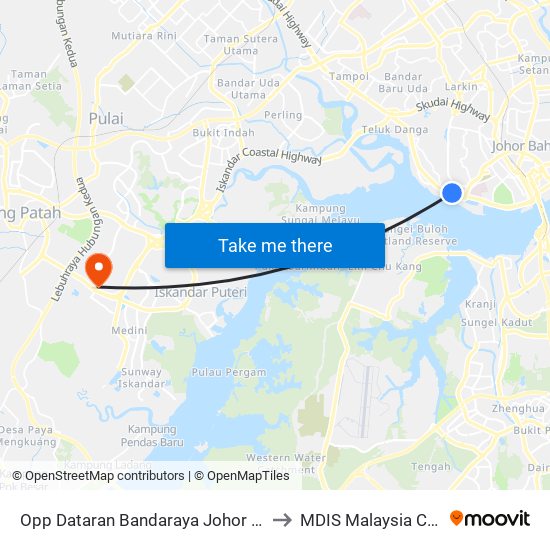 Opp Dataran Bandaraya Johor Bahru / Sri to MDIS Malaysia Campus map