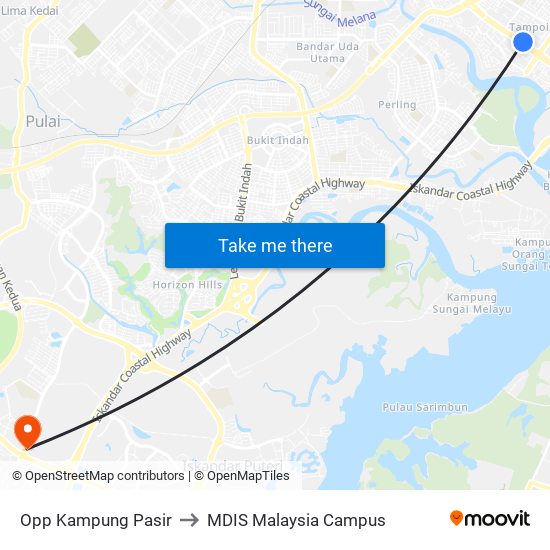 Opp Kampung Pasir to MDIS Malaysia Campus map