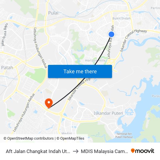 Aft Jalan Changkat Indah Utama to MDIS Malaysia Campus map