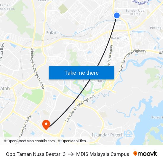 Opp Hup Lee Furniture Centre (0007569) to MDIS Malaysia Campus map