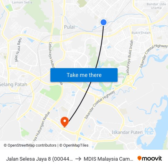 Jalan Selesa Jaya 8 (0004442) to MDIS Malaysia Campus map