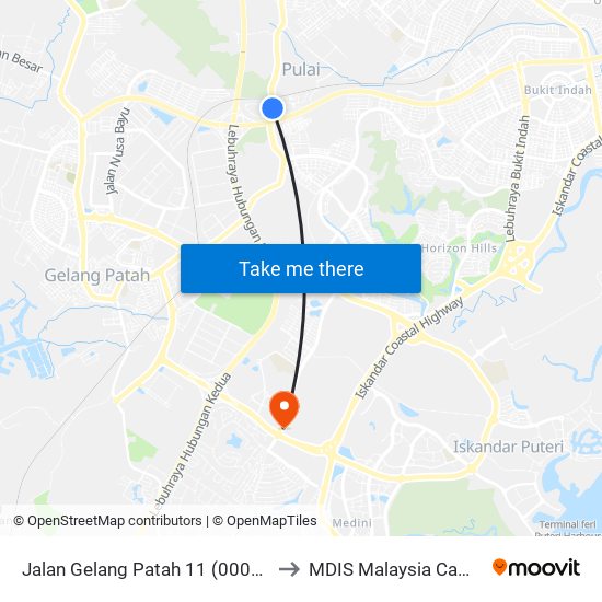 Rumah Iskandar Malaysia to MDIS Malaysia Campus map