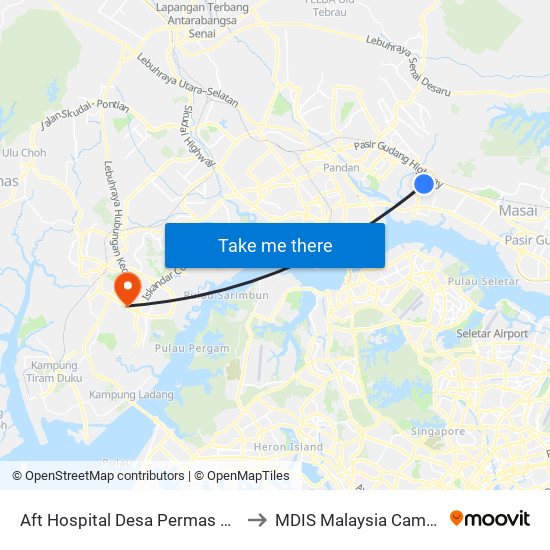 Aft Hospital Desa Permas Jaya to MDIS Malaysia Campus map