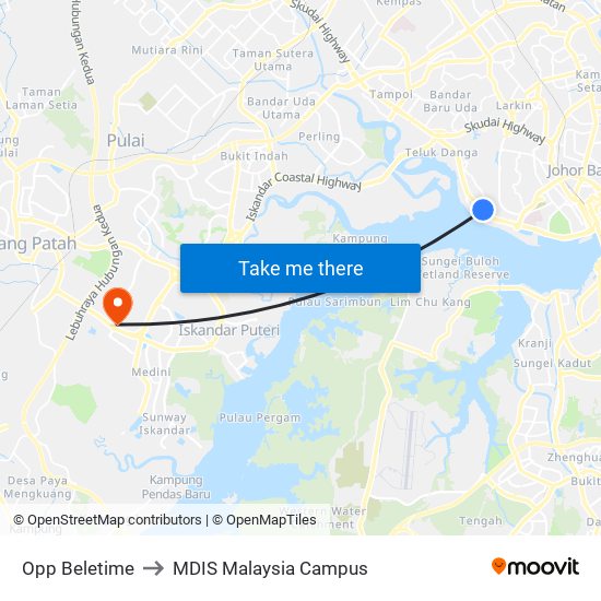 Opp Beletime to MDIS Malaysia Campus map