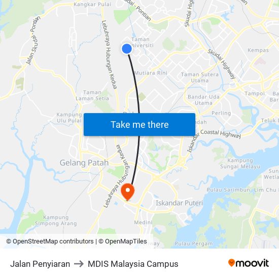 Jalan Penyiaran to MDIS Malaysia Campus map