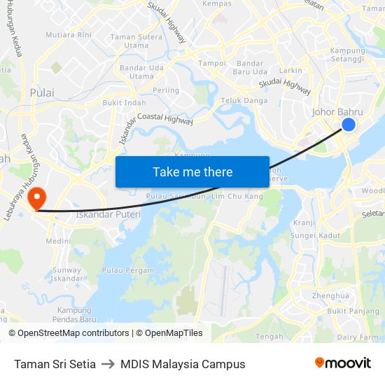 Taman Sri Setia to MDIS Malaysia Campus map