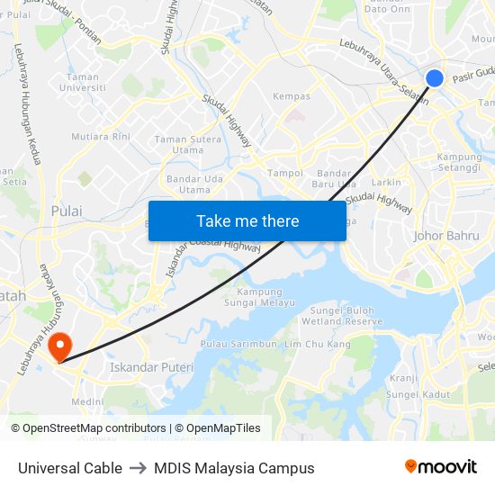 Opp Medan Selera Taman Bunga Ros to MDIS Malaysia Campus map