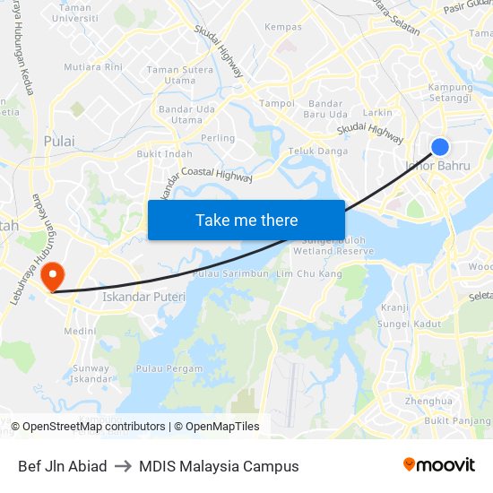 Bef Jln Abiad to MDIS Malaysia Campus map