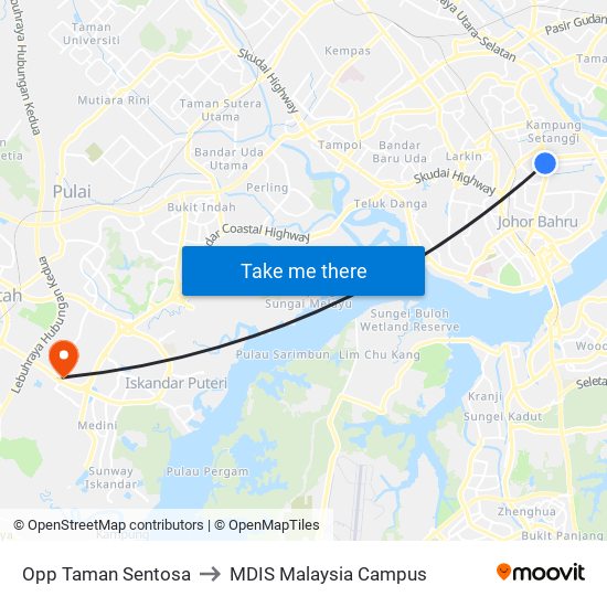 Opp Taman Sentosa to MDIS Malaysia Campus map