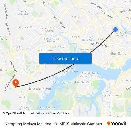 Kampung Melayu Majidee to MDIS Malaysia Campus map