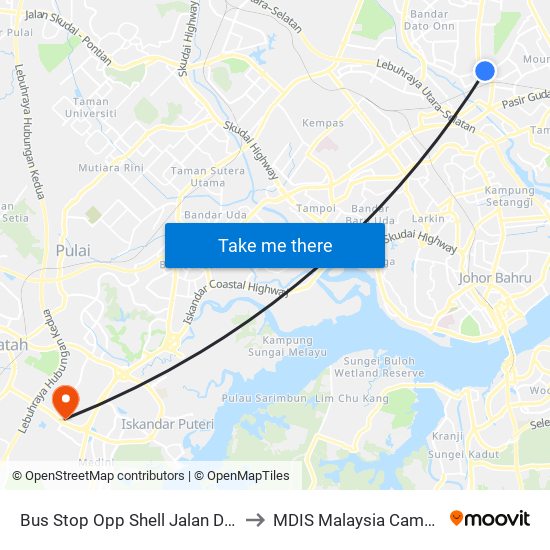 Aft Econsave Taman Daya to MDIS Malaysia Campus map