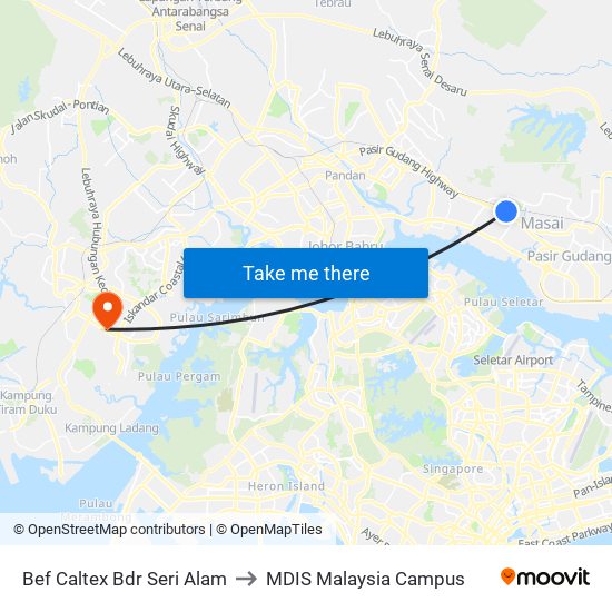 Bef Caltex Bdr Seri Alam to MDIS Malaysia Campus map