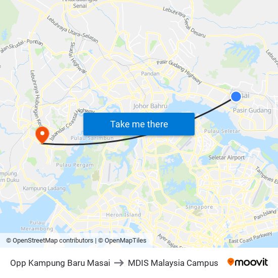 Opp Balai Polis Masai to MDIS Malaysia Campus map