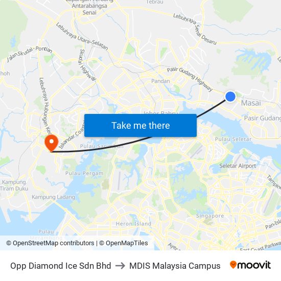 Opp Diamond Ice Sdn Bhd to MDIS Malaysia Campus map