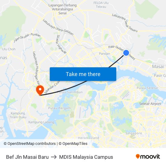 Bef Jln Masai Baru to MDIS Malaysia Campus map