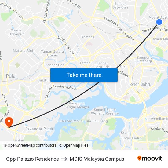Opp Palazio Residence to MDIS Malaysia Campus map