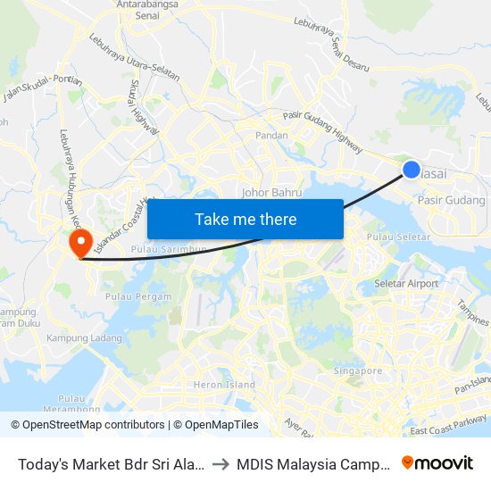 Today's Market Bdr Sri Alam to MDIS Malaysia Campus map