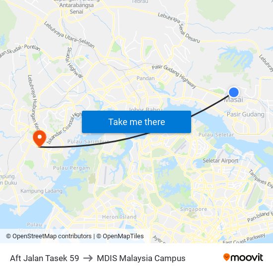 Aft Jalan Tasek 59 to MDIS Malaysia Campus map