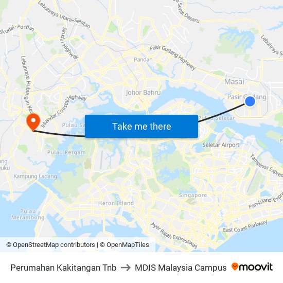 Perumahan Kakitangan Tnb to MDIS Malaysia Campus map