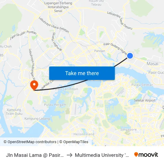 Jln Masai Lama @ Pasir Gudang Hgwy to Multimedia University 'Johor Campus' map