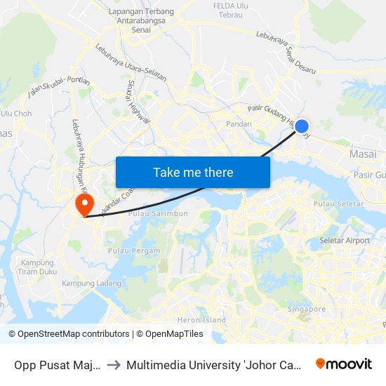 Opp Pusat Majodi to Multimedia University 'Johor Campus' map