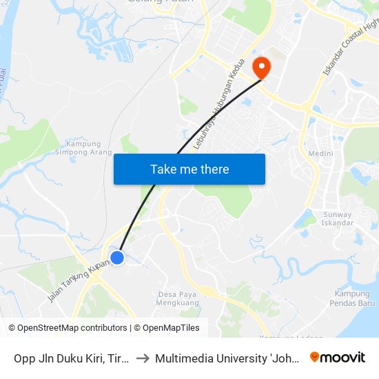 Opp Jln Duku Kiri, Tiram Duku to Multimedia University 'Johor Campus' map