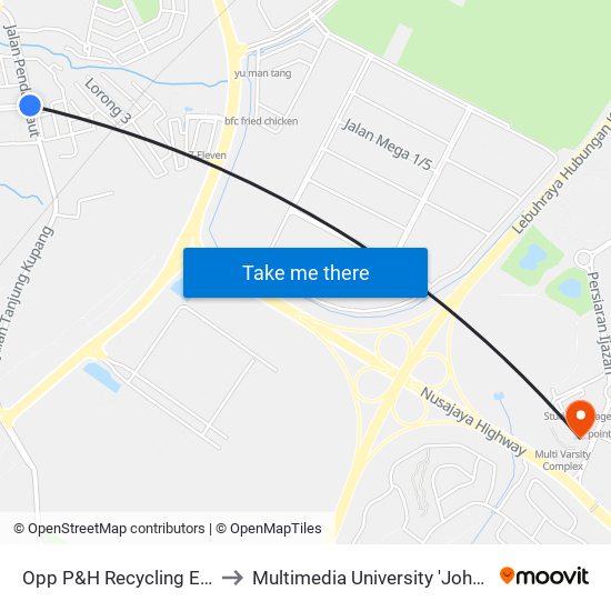 Opp P&H Recycling Enterprise to Multimedia University 'Johor Campus' map