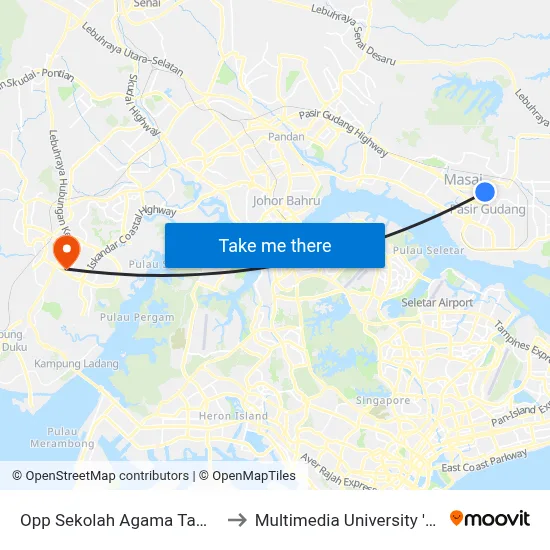 Opp Sekolah Agama Taman Bukit Dahlia to Multimedia University 'Johor Campus' map