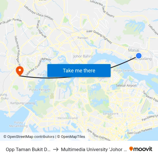 Opp Taman Bukit Dahlia 1 to Multimedia University 'Johor Campus' map