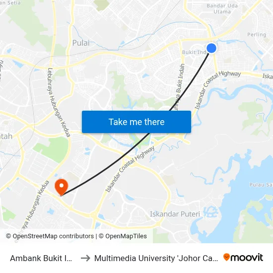 Ambank Bukit Indah to Multimedia University 'Johor Campus' map