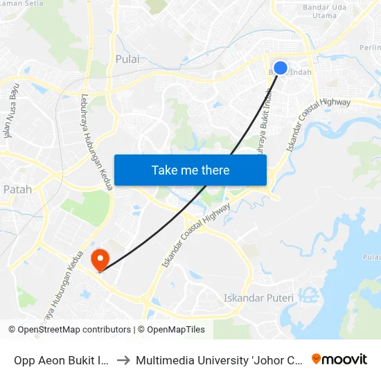 Opp Aeon Bukit Indah to Multimedia University 'Johor Campus' map