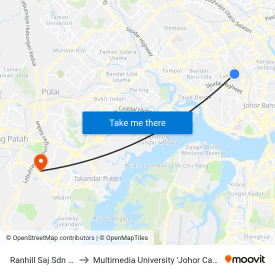 Ranhill Saj Sdn Bhd to Multimedia University 'Johor Campus' map