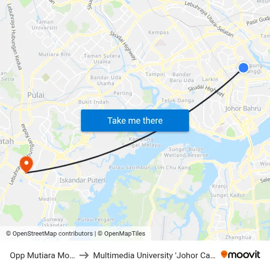 Opp Mutiara Motors to Multimedia University 'Johor Campus' map