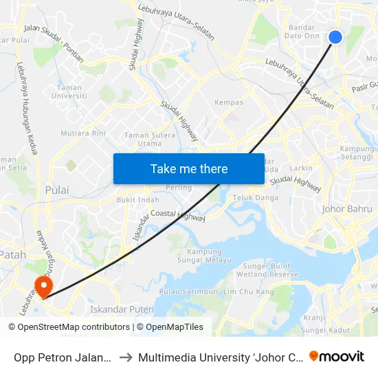 Opp Petron Jalan Daya to Multimedia University 'Johor Campus' map