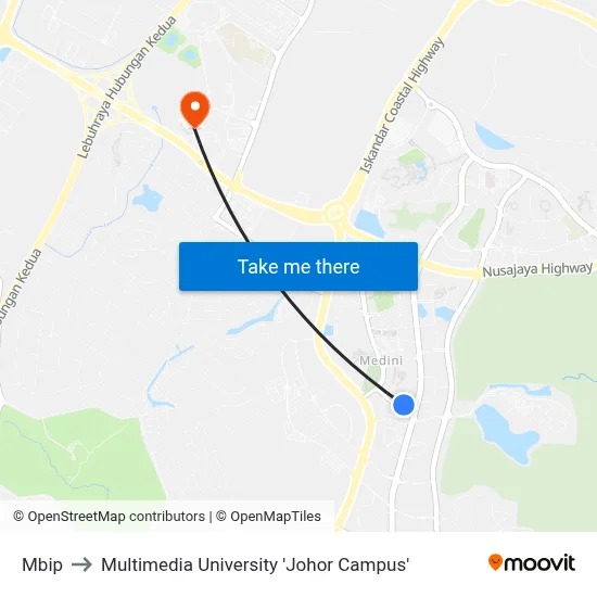 Mbip to Multimedia University 'Johor Campus' map