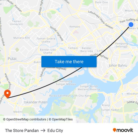 The Store Pandan to Edu City map