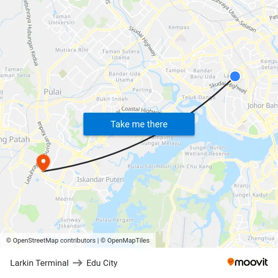 Larkin Terminal to Edu City map