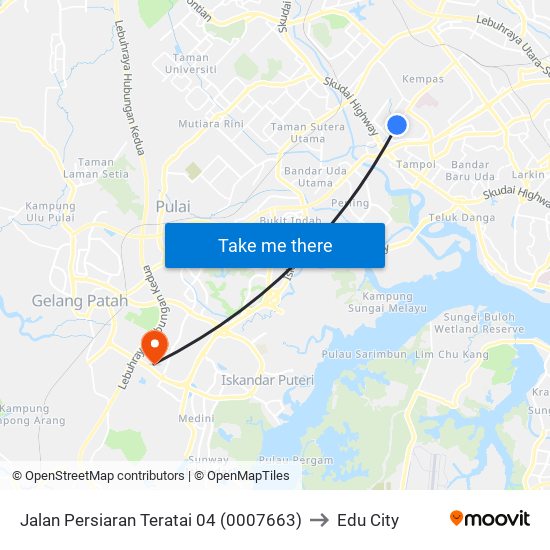 Jalan Persiaran Teratai 04 (0007663) to Edu City map