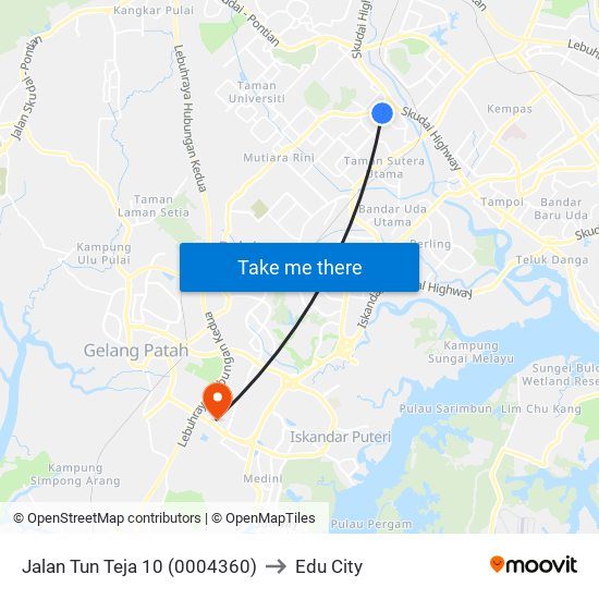 Caltex Tuta to Edu City map