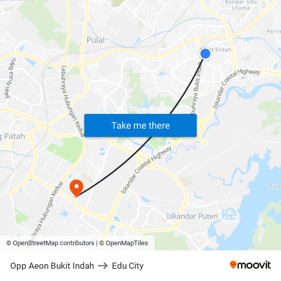 Persiaran Indah (1) to Edu City map