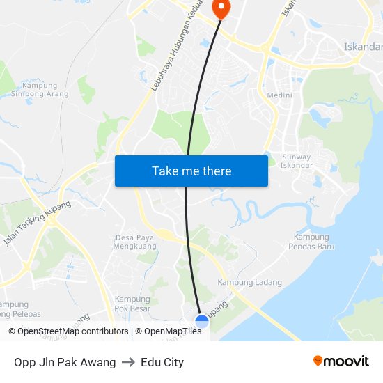 Opp Jln Pak Awang to Edu City map