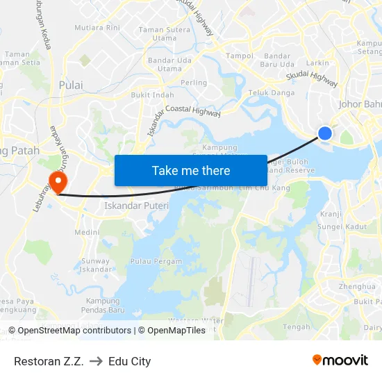 Restoran Z.Z. to Edu City map