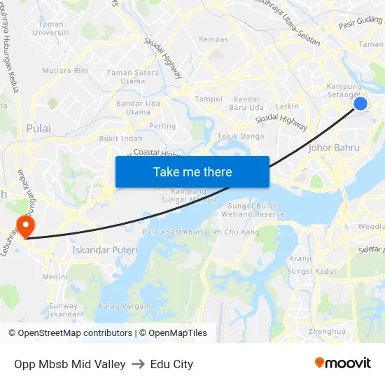 Opp Mbsb Mid Valley to Edu City map