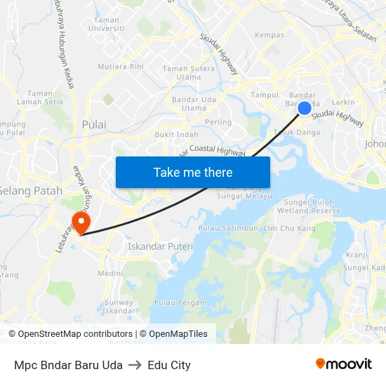Mpc Bndar Baru Uda to Edu City map