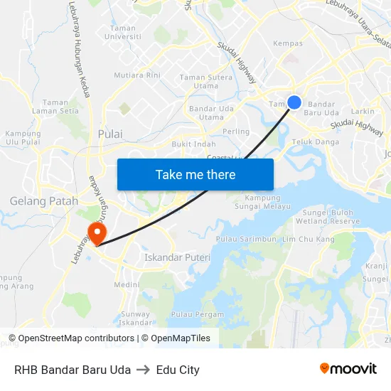 RHB Bandar Baru Uda to Edu City map