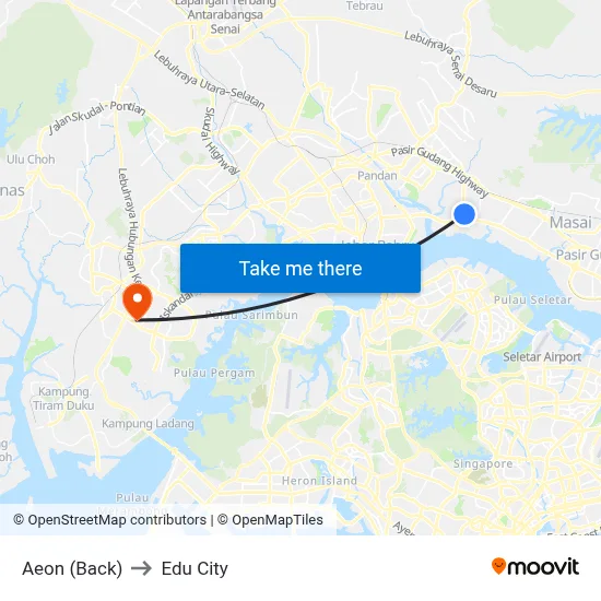 Aeon (Back) to Edu City map